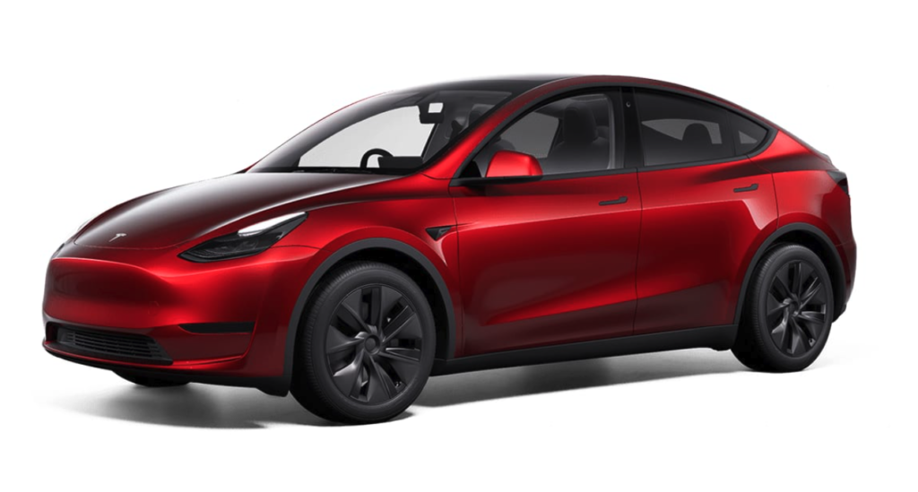 Telsa Model Y in new Ultra Red
